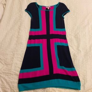 Lilly Pulitzer small shirt sleeve sweater dress EUC